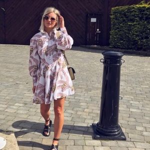 Desmond x Dempsey H&M Balloon-sleeved Cotton Banana Tree Print Dress